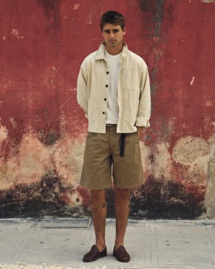 PLEATED CHINO SHORT